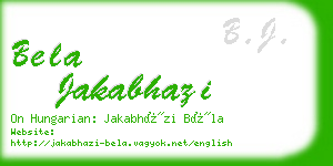 bela jakabhazi business card